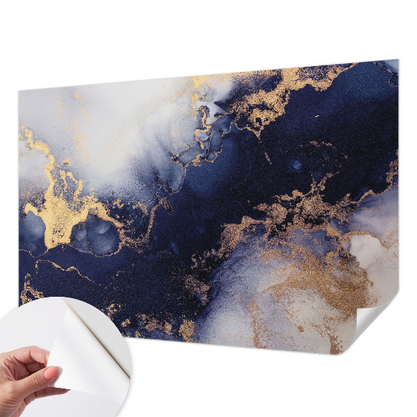 Carta da parati panoramica effetto 3D onde blu navy