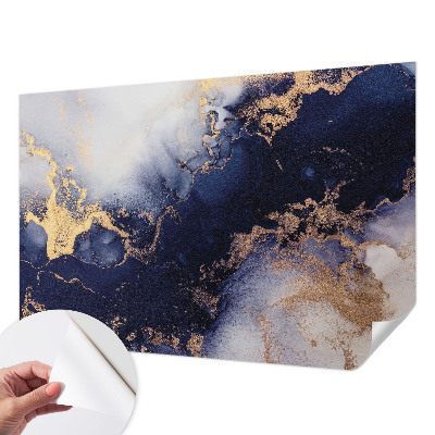 Carta da parati panoramica effetto 3D onde blu navy