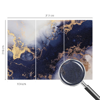 Carta da parati panoramica effetto 3D onde blu navy