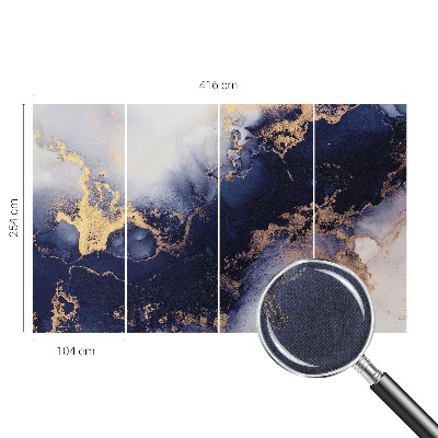 Carta da parati panoramica effetto 3D onde blu navy
