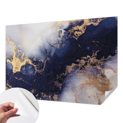 Carta da parati panoramica effetto 3D onde blu navy
