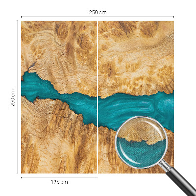 Carta da parati cameretta Legno e resina