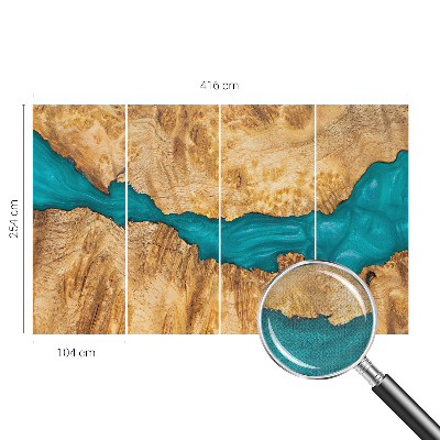 Carta da parati cameretta Legno e resina
