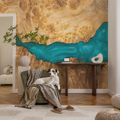 Carta da parati cameretta Legno e resina