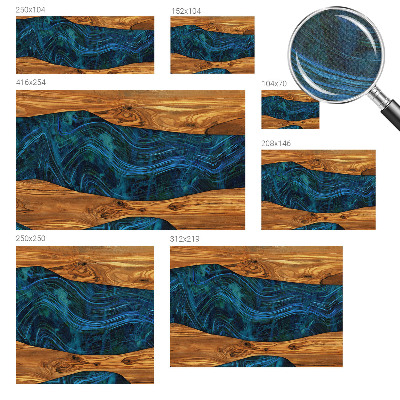 Fotomurale per cameretta legno blu