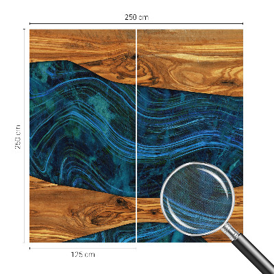 Fotomurale per cameretta legno blu
