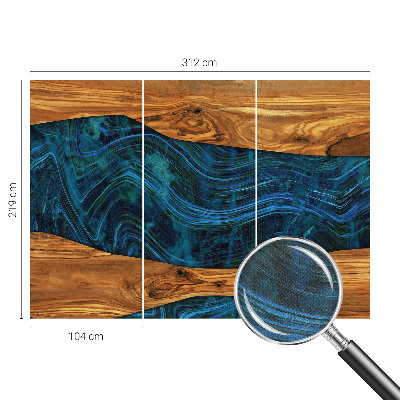 Fotomurale per cameretta legno blu