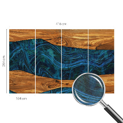 Fotomurale per cameretta legno blu