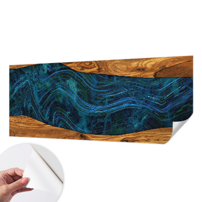 Fotomurale per cameretta legno blu