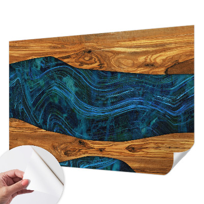 Fotomurale per cameretta legno blu