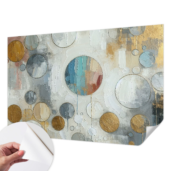 Carta da parati panoramica effetto 3D Cerchi geometrici