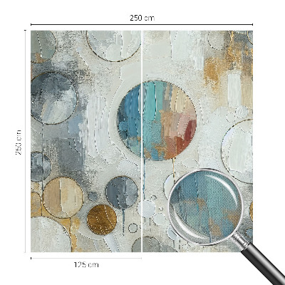 Carta da parati panoramica effetto 3D Cerchi geometrici