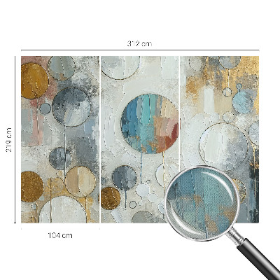 Carta da parati panoramica effetto 3D Cerchi geometrici