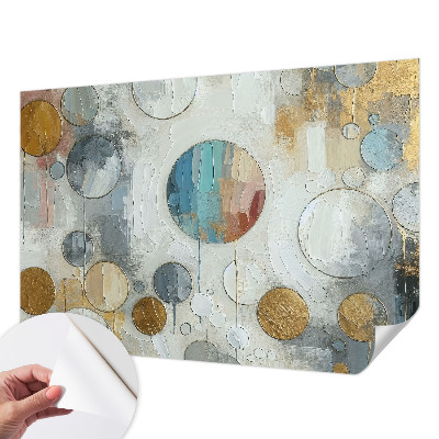 Carta da parati panoramica effetto 3D Cerchi geometrici
