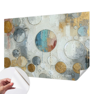 Carta da parati panoramica effetto 3D Cerchi geometrici