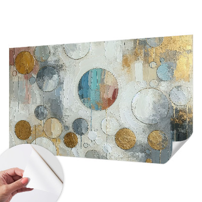Carta da parati panoramica effetto 3D Cerchi geometrici