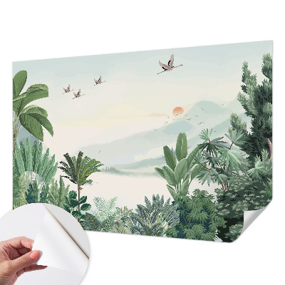 Carta da parati per cameretta oasi tropicale