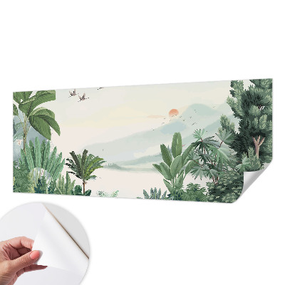 Carta da parati per cameretta oasi tropicale