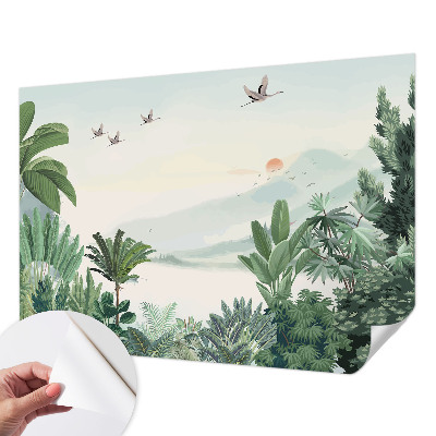 Carta da parati per cameretta oasi tropicale