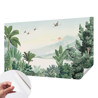 Carta da parati per cameretta oasi tropicale