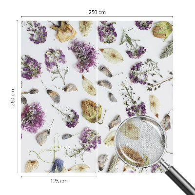 Carta da parati effetto profondità fiori secchi