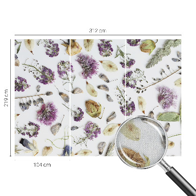 Carta da parati effetto profondità fiori secchi