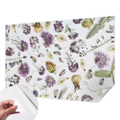 Carta da parati effetto profondità fiori secchi