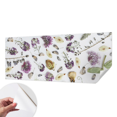 Carta da parati effetto profondità fiori secchi