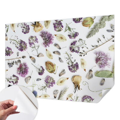 Carta da parati effetto profondità fiori secchi