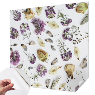 Carta da parati effetto profondità fiori secchi