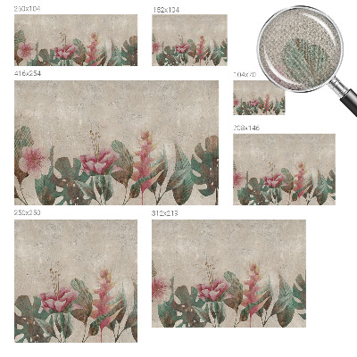 Carta da parati panoramica effetto 3D Flora delicata