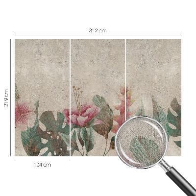 Carta da parati panoramica effetto 3D Flora delicata