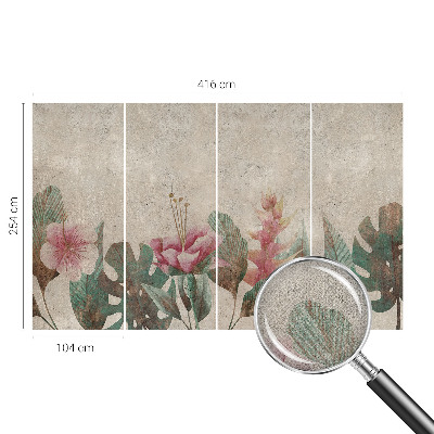 Carta da parati panoramica effetto 3D Flora delicata