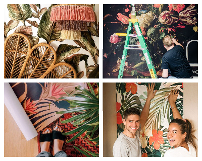 Carta da parati panoramica effetto 3D Flora delicata