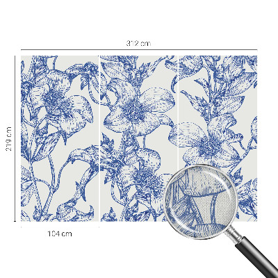 Carta da parati 3D Rami fioriti