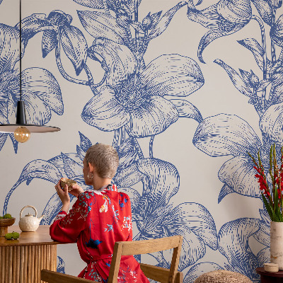 Carta da parati 3D Rami fioriti