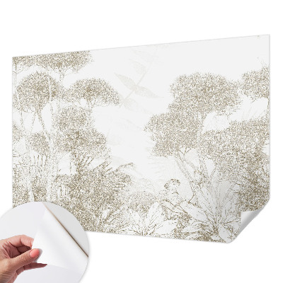 Carta da parati cameretta vegetazione tropicale