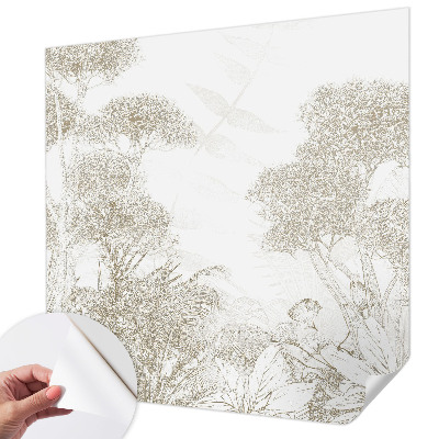 Carta da parati cameretta vegetazione tropicale