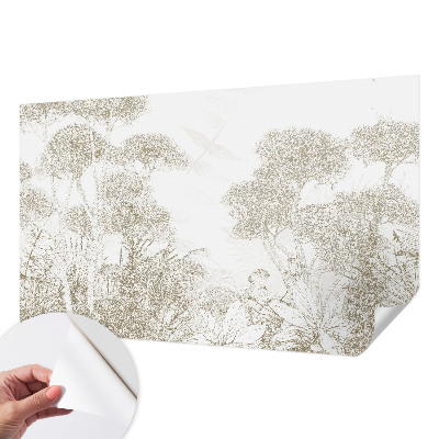 Carta da parati cameretta vegetazione tropicale