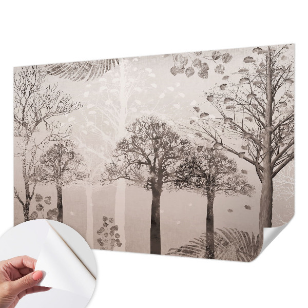Carta da parati panoramica effetto 3D Alberi delicati