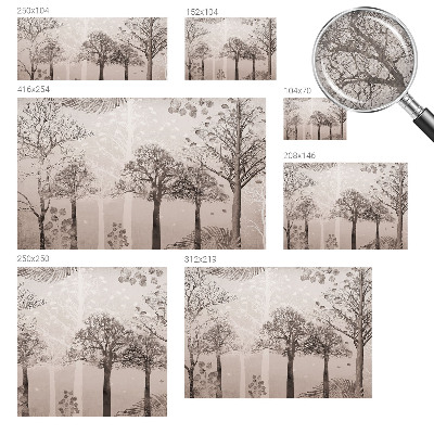 Carta da parati panoramica effetto 3D Alberi delicati