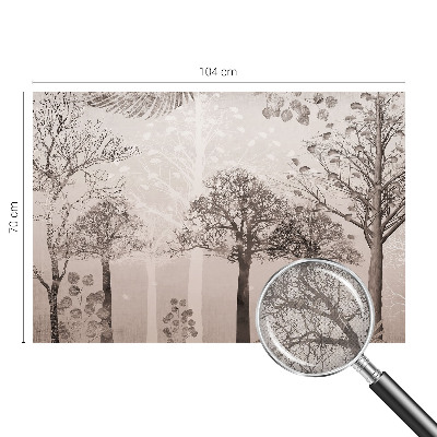 Carta da parati panoramica effetto 3D Alberi delicati