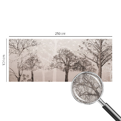 Carta da parati panoramica effetto 3D Alberi delicati