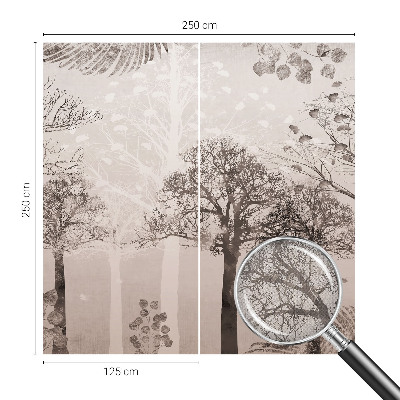 Carta da parati panoramica effetto 3D Alberi delicati
