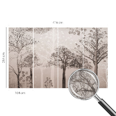 Carta da parati panoramica effetto 3D Alberi delicati
