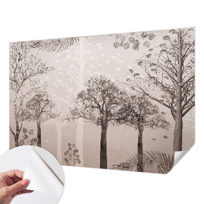 Carta da parati panoramica effetto 3D Alberi delicati