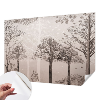 Carta da parati panoramica effetto 3D Alberi delicati