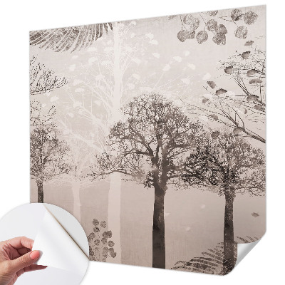 Carta da parati panoramica effetto 3D Alberi delicati