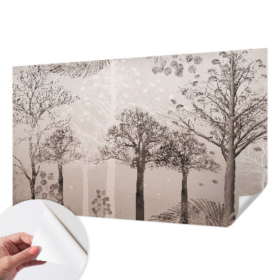 Carta da parati panoramica effetto 3D Alberi delicati