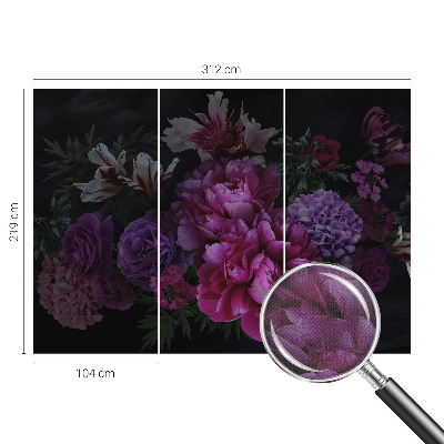 Carta da parati panoramica effetto 3D Eleganza floreale